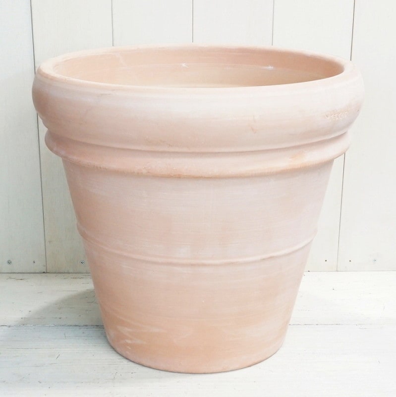 プランター おしゃれ 大型 テラコッタ リムポット M 42cm 14号 底穴あり プランター 鉢 屋外 観葉植物向け