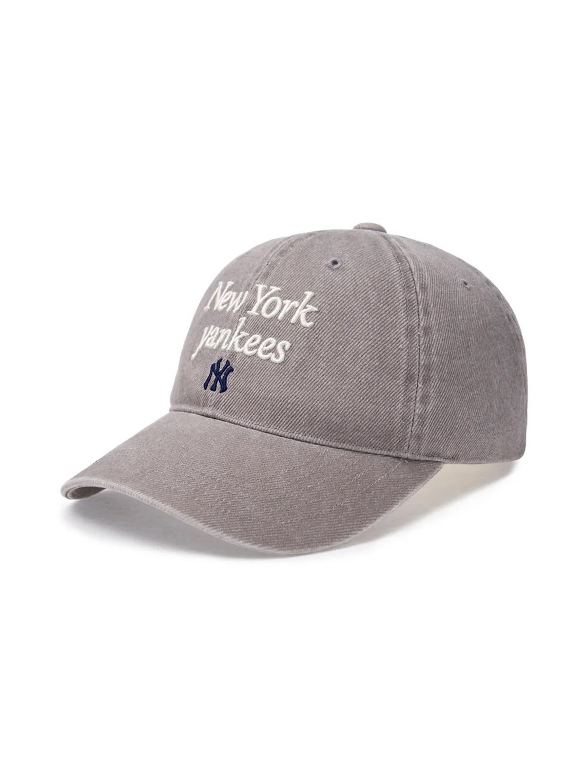 バーシティ レタリングウォッシングアンストラクチャーボールキャップ NY(Grey)