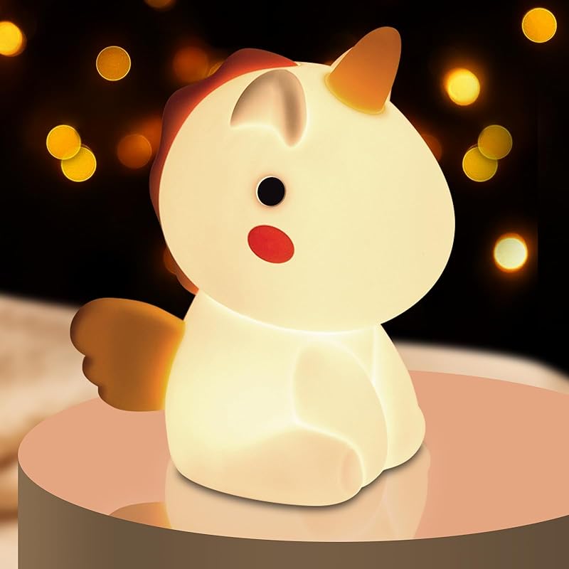 YunLone ナイトライト 授乳ライト ベッドサイドランプ ユニコーン 枕元ライト タッチ 充電式 調光調色 間接照明 常夜灯 暖白+RGB変換ライト ランプ 7色切替 調光調色 目に優しい 子供