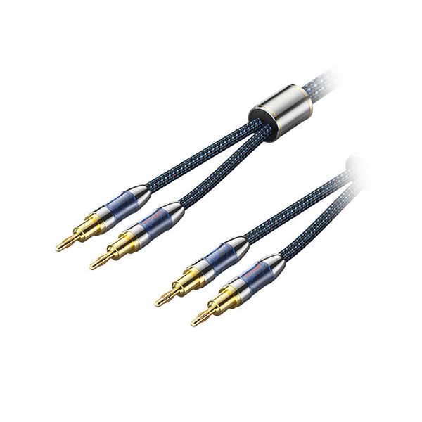 VENTION デュアルバナナプラグ付きスピーカーワイヤー （Hi-Fi） 2M ブルー BL-1184