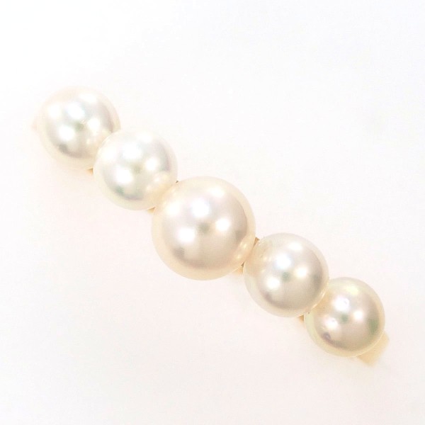 K18 18金 YG リング 指輪 14号 パール(真珠) 約3.5～4.5mm ジュエリー 中古