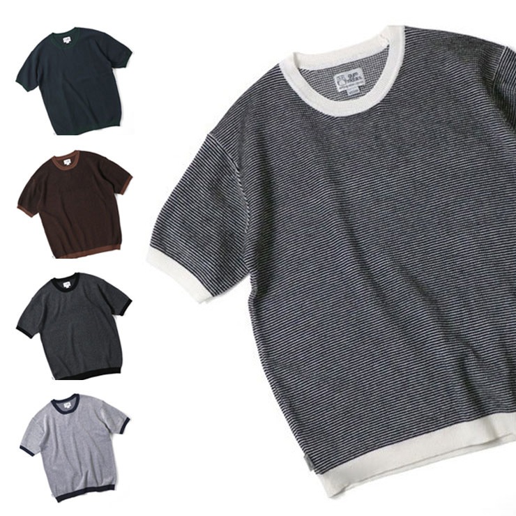 gym master ハイゲージニット ボーダー クルーネック G321770 半袖 Tシャツ メンズ 大きいサイズ レディース 春 夏 春夏 5,752円
