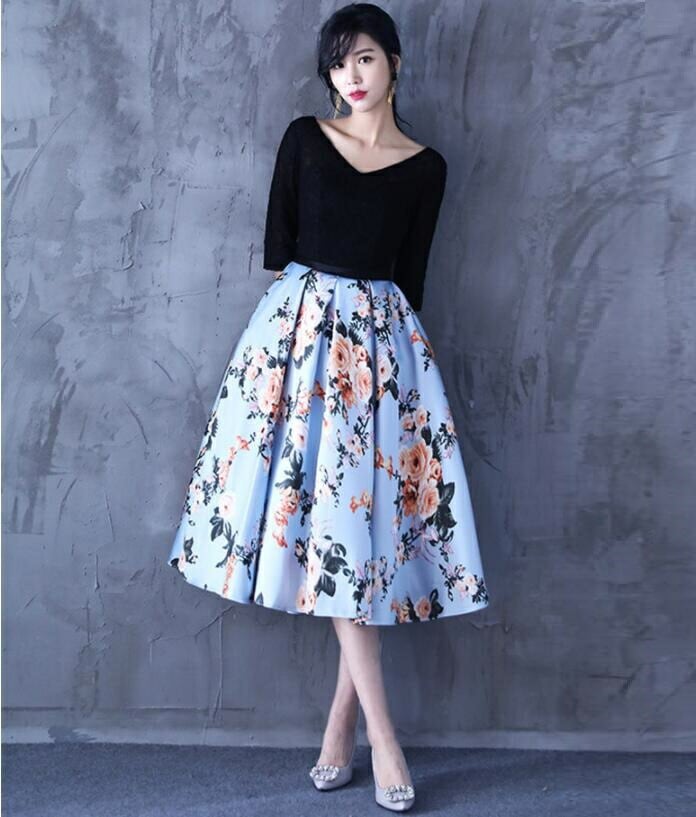 パーティードレス お洒落 成人式 ウエディングドレス Aライン ドレス 発表会 演奏会 レディース ワンピース 黒 花柄 20代30代40代50代 結婚式 二次会 きれいめ 可愛い 衣装 ミモレ丈ドレ