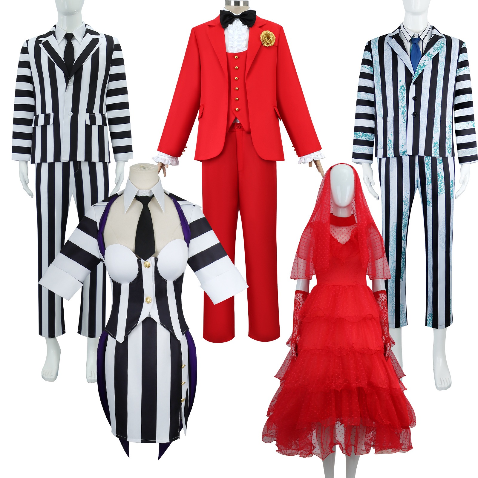 ハロウィン漫多あの世大法師ビートルジュースコスプレ衣装マイケルキートンスーツコスプレハロウィン衣装