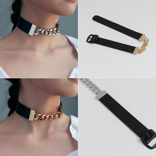 [ビックスケン着用] ボールドチェーンのチョーカーネックレス 韓国の人気芸能人着用 韓国人気アイドルアクセサリー カスタムジュエリー デイリーアクセサリー 韓国ファッションジュエリー