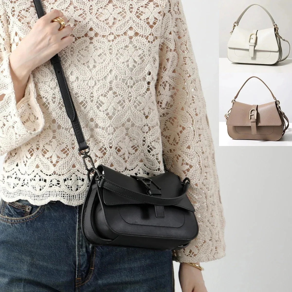 Furla フルラ ショルダーバッグ FLOW フロー WB01032 BX2045 レディース ハンドバッグ レザー クロスボディ ロゴ 鞄 カラー3色