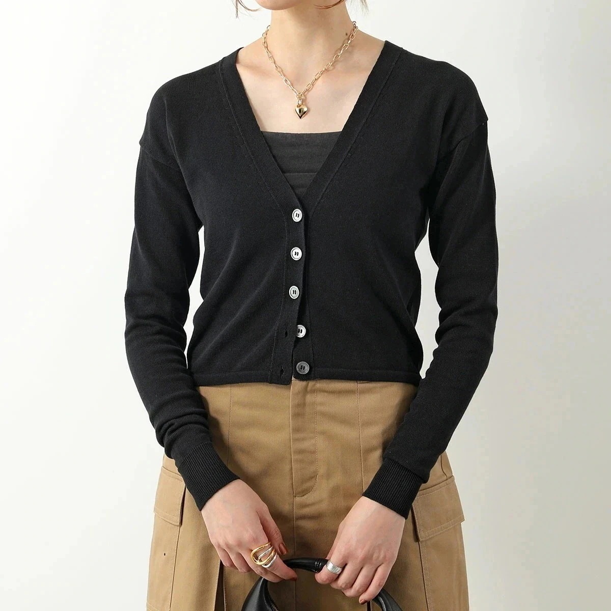 OUR LEGACY アワーレガシー カーディガン IVY CARDIGAN W2243IS レディース 長袖 Vネック クロップド丈 SHADOW-BLACK