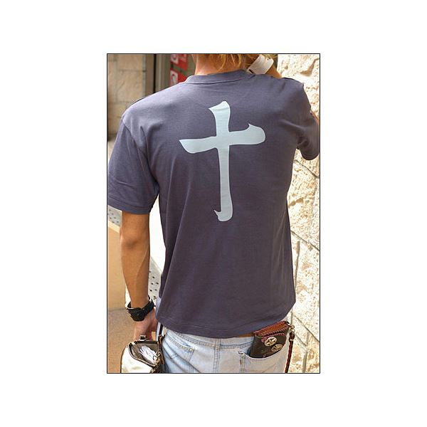 戦国武将Tシャツ (島津義弘 十文字) XSサイズ 半袖 綿100% 藍鉄 (Uネック おもしろ)