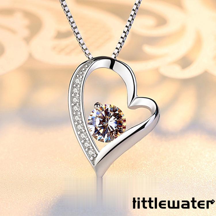 ネックレス レディース オープンハート 30代40代 クリア パープル 豪華9粒 女性 彼女 妻 嫁 娘 ギフト 誕生日プレゼント 母の日ギフト