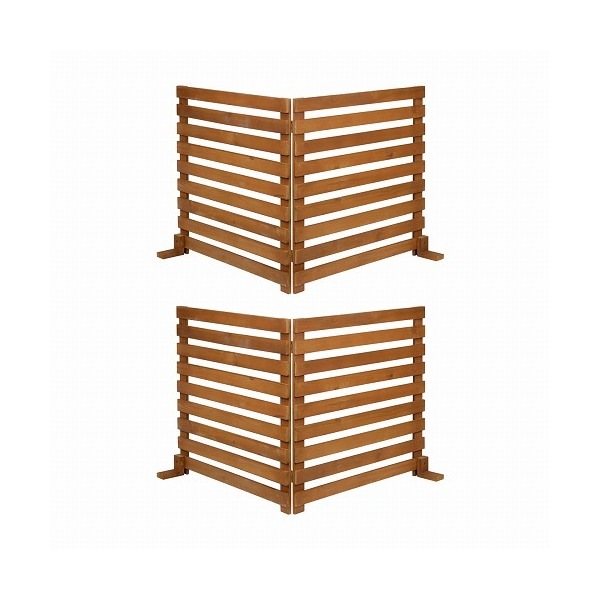 住まいスタイル WF-284YK-LBR 折り畳めるウッドフェンス142×71(横ボーダー) 2枚組 ライトブラウン メーカー直送 11,405円