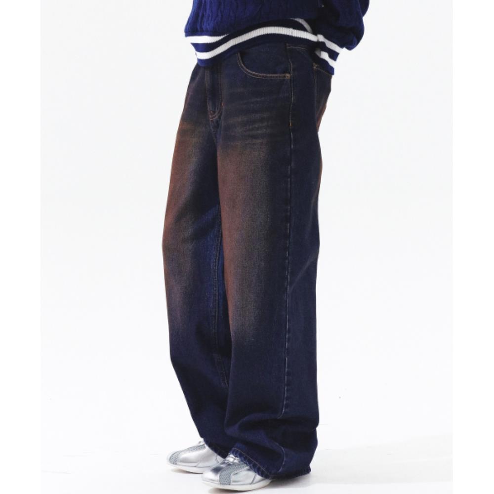 PRENDA OIL WASHING WIDE DENIM PANTS MID BLUE PRTFSSDP02W