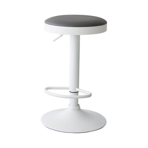 カウンターチェア ハイチェア 幅39cm ホワイト 2脚セット 昇降式 スチール 合皮 合成皮革 リビング ダイニング 店舗 飲食店