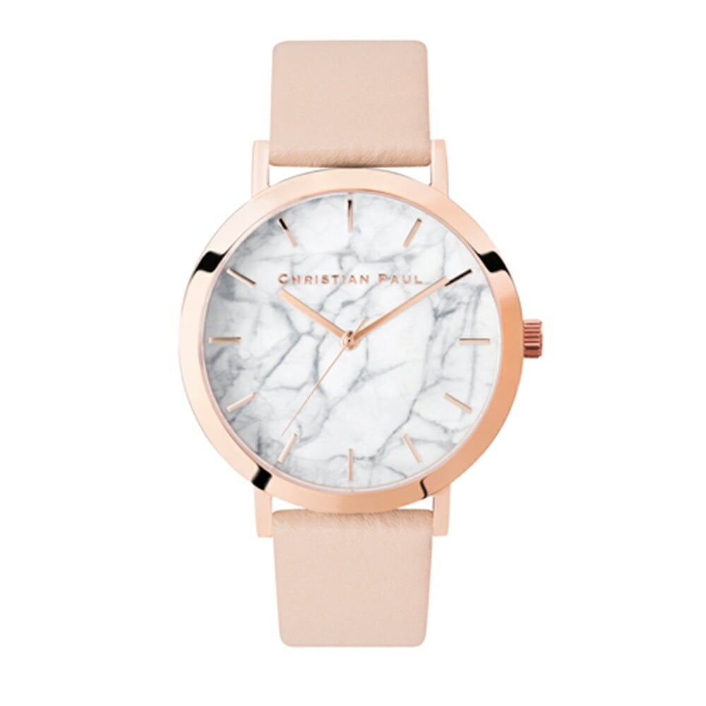 日本正規品 クリスチャンポール 腕時計 手表 メンズ レディース 誕生日プレゼント マーブル ベビーピンク 革ベルト 仕事用 おしゃれ ブランド 時計 結婚記念日 ギフト 男性 女性 男友達 女友達