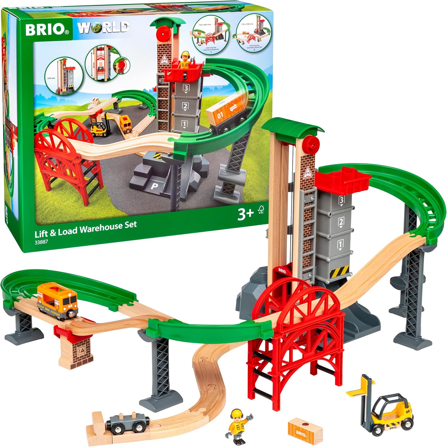 BRIO (ブリオ) ウェアハウスレールセット 33887 対象年齢 3歳~ 【おもちゃ 玩具 木製おもちゃ 木製レール レールセット プレゼント（誕生日/クリスマス）】