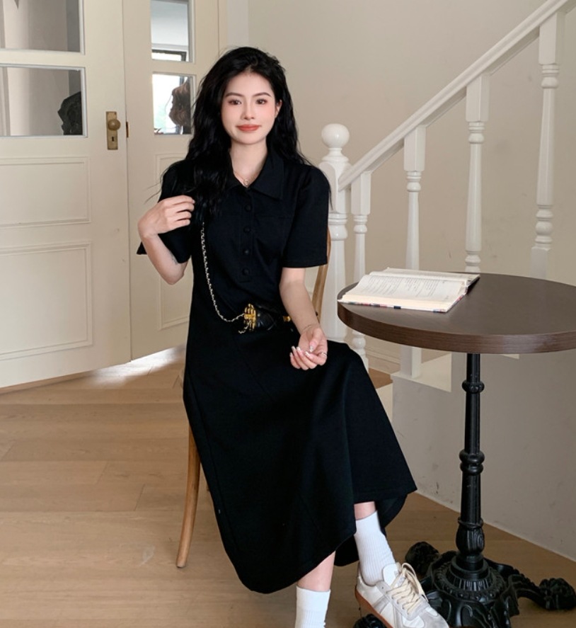 ワンピース デート モテアイテム シャツワンピース パフスリーブ ポロシャツ コットン 可愛い きれいめ 上品 おしゃれ かっこいい 可愛い ラブリー キュート ガーリー クール モード系