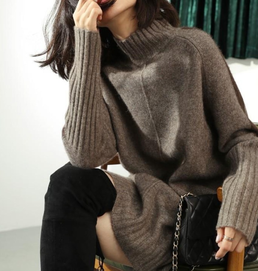 ワンピース デート モテアイテム ミモレ丈 長袖 ハイネック ウール 可愛い きれいめ 上品 おしゃれ かっこいい 可愛い ラブリー キュート ガーリー クール モード系 セクシー エレガント 5,299円