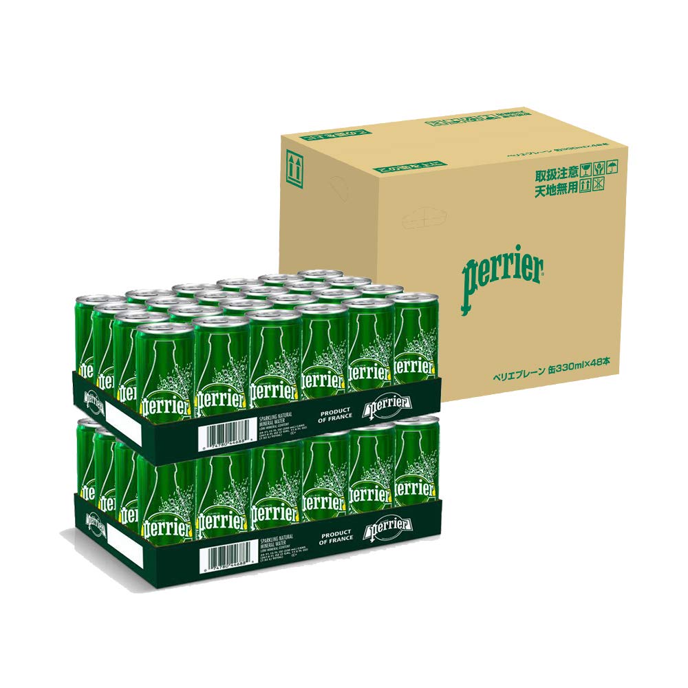 Perrier(ペリエ) プレーン 炭酸水 缶 330ml 「直輸入品] ×48本