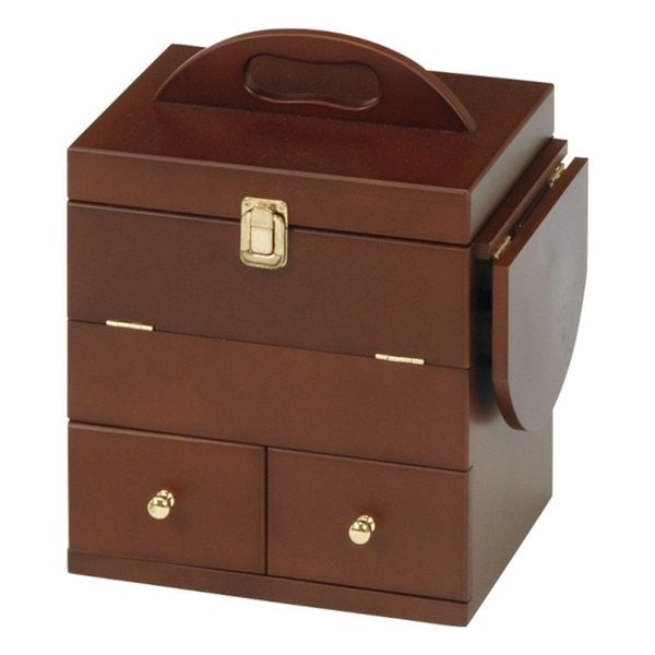 コスメボックス ブラウン 幅26cm 三面鏡・ミニテーブル付き MUD-6930BR