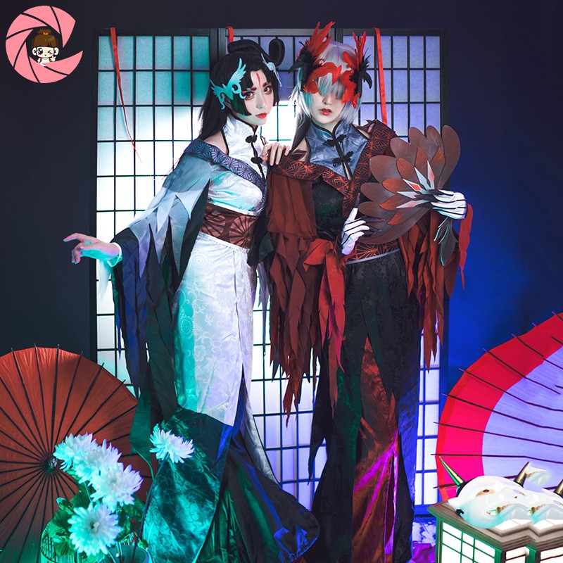 第五人格服 紅蝶鶴影衣装フルセット 女性とウィッグファン