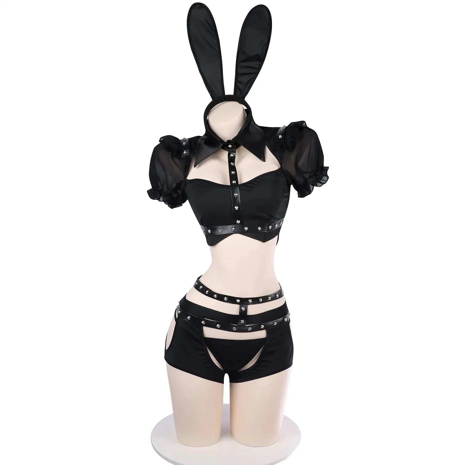 【8pcs】メガ割 逆バニー ハーネス セクシー バニーガール コスプレ うさぎ バニー ボンテージ エロ エッチ な 調教 誘惑 小悪魔 コスチューム 仮装 大胆 ランジェリー うさ耳 カチューシャ