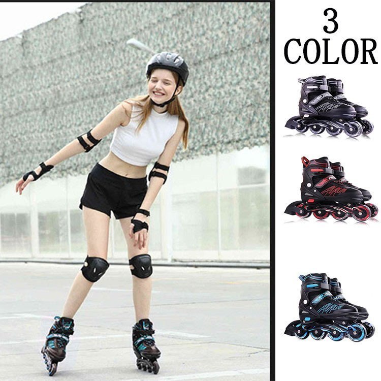 インラインスケート ローラースケート 男女兼用 子供 ジュニア 初心者向け フルフラッシュ シングル