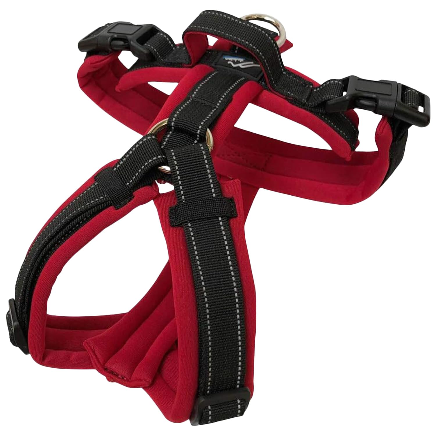 Hakusan ゼロハーネス 負担軽減 犬用ハーネス サイズ調整可 簡単着脱 夜間反射材 軽量 通気 ハンドル付き ネームプレート Tiny サイズ レッドxブラック