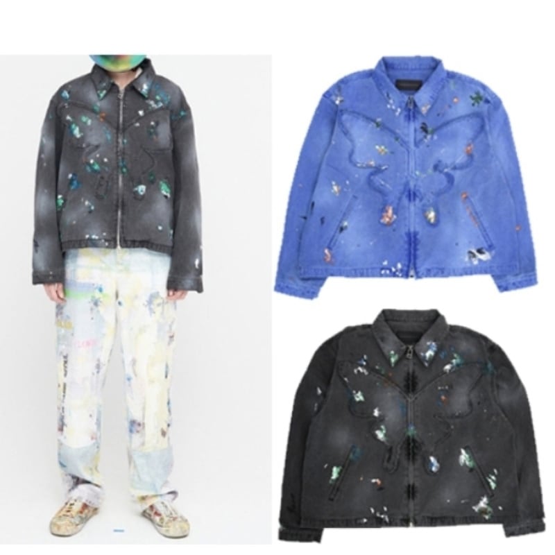 THEMUSEUMVISITOR HAND PAINTED PIGMENT BUTTERFLY JACKET