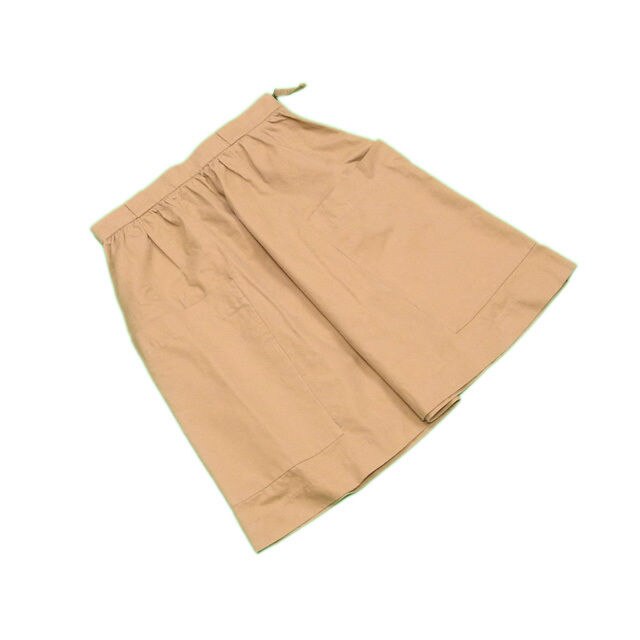 スカート フレアー ビックポケット ウエストギャザー キャメル 中古