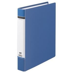 （まとめ） TANOSEE Dリングファイル（貼り表紙） A4タテ 2穴 320枚収容 背幅50mm 青 1冊 15セット