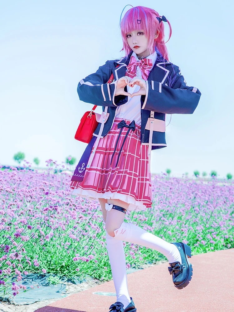 コスプレ バーチャルアンカー Vtuber みなとあくあ 女子 Jk 制服スカート