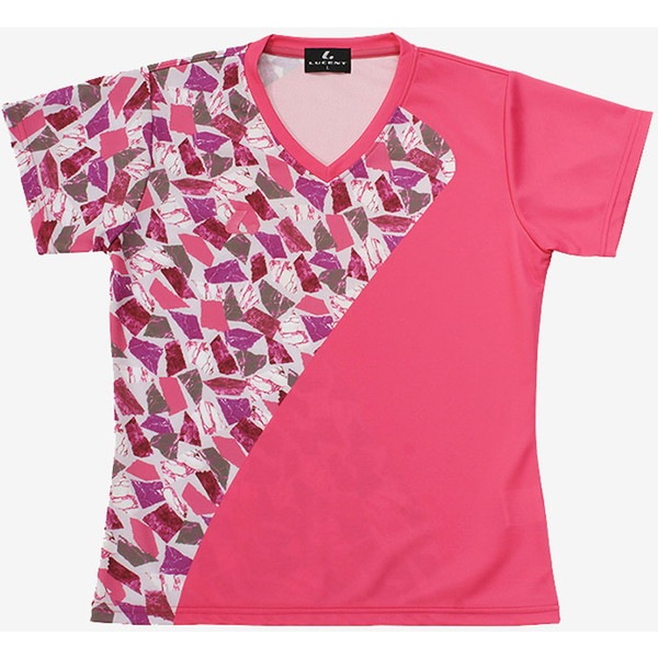 LUCENT ルーセント Ladies ゲームシャツ 襟なし ピンク テニス XLH2481 レディース 半袖