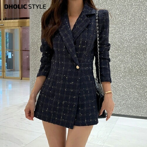 キラキラツイードジャケット風オールインワン・p681398