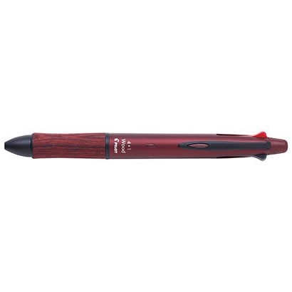 （まとめ買い）4+1ウッド 多機能ペン パック入り ボルドー P-BKHFW-2SR-BO [x3]