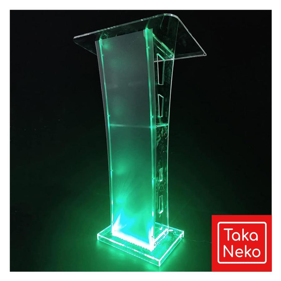 床の表彰台 クリア表彰台付きフロアスタンディング書見台 アクリルとMDFの表彰台 LEDライト付きアクリル書見台 教会用プレキシガラス書見台説教壇 祈りのための