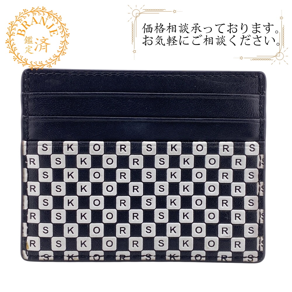 ヘンリー カードホルダー カードケース チェッカーボード レザー パスケース ブラック ブランド