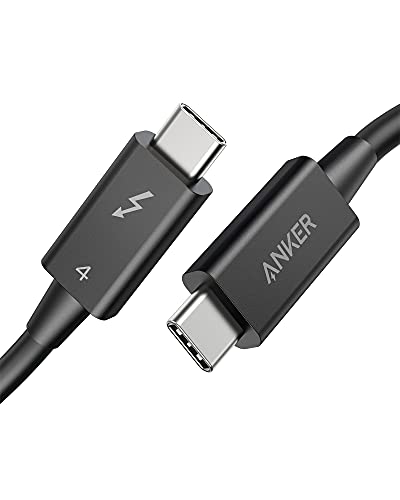 Anker USB-C & USB-C Thunderbolt 4 100W ケーブル 0.7m ブラック 100W出力 8K対応 40 Gbps 高速データ転送 MacBook Air Pro