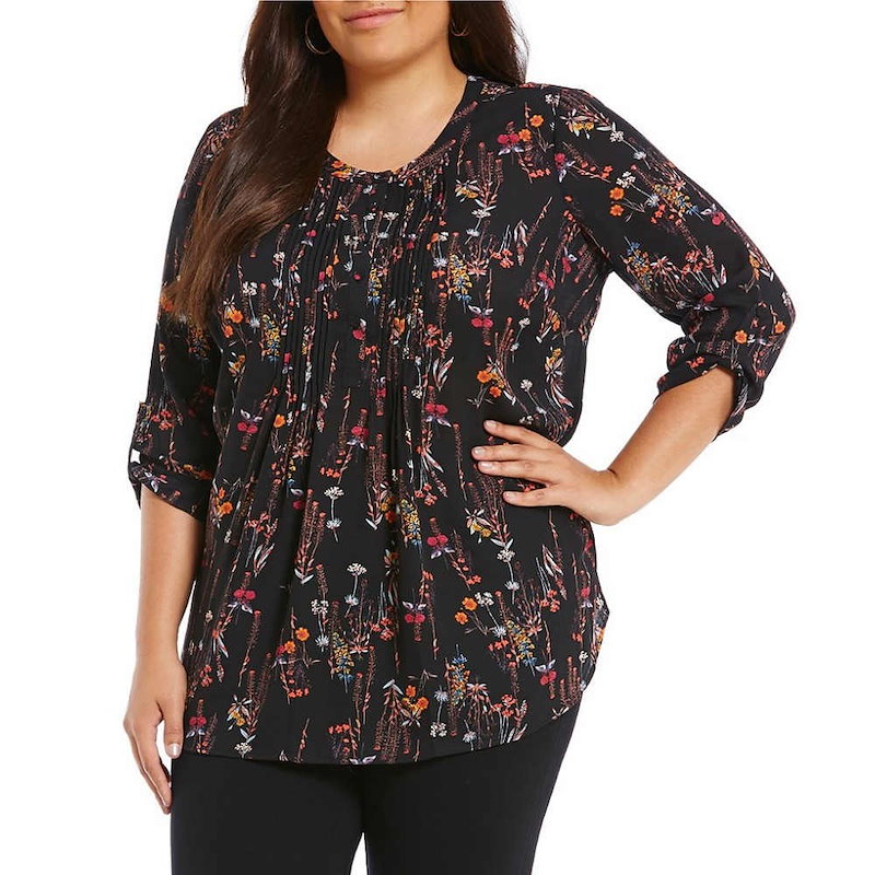 ギブソンアンドラティマー レディース トップス ブラウス・シャツ【Gibson & Latimer Plus Floral Blouse】Black ギブソンアンドラティマー レディース トップス ブラウス・シャツ【Gibson & Latimer Plus Floral Blouse】Black