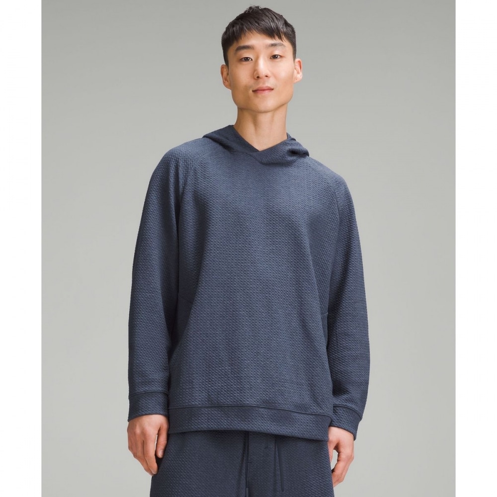 テクスチャードダブルニットコットンパーカー-HTTN/BLK