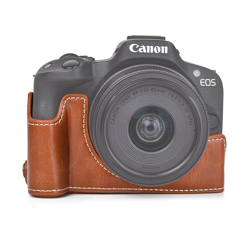 kinokoo r50 ケースkinokoo Canon EOS R50専用 カメラケース ボディケース バッテリーの交換でき 三脚ネジ穴付き カメラケース PUレザー（ブラウン）
