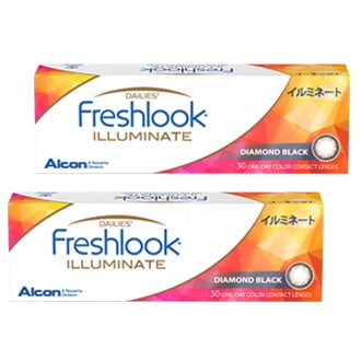 2箱セット フレッシュルック デイリーズ イルミネート ダイヤモンドブラック 30枚 処方箋不要
