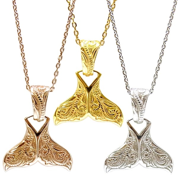 ハワイアンジュエリー リリ エグゼクティブ プラチナ仕上げ ホエールテイル レディース メンズ