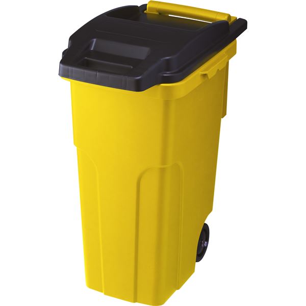可動式 ゴミ箱/キャスターペール (45C2 2輪 イエロー) フタ付き ダストボックス (家庭用品 掃除用品)