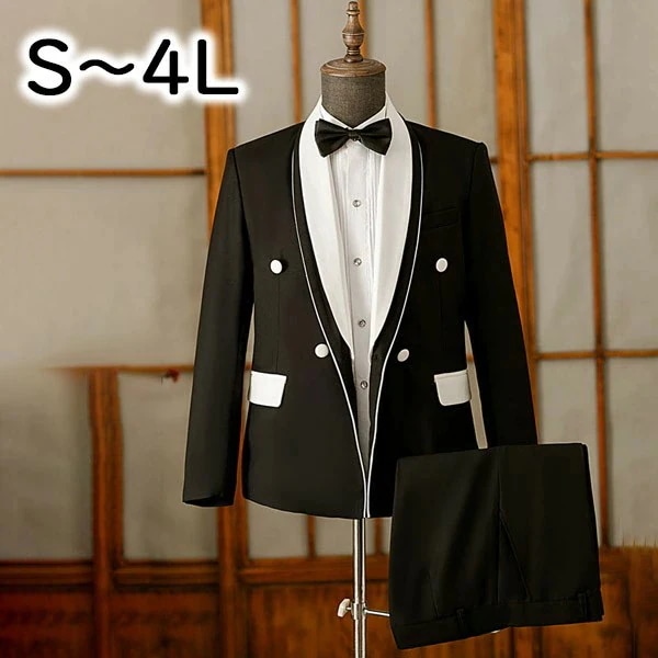 大安売りタキシード メンズ スーツ フォーマル 舞台 紳士服 男性 ビジネス メンズスーツ ステージ 合唱団 演出 結婚式 演奏会 発表会 司会者 学園祭 イベント かっこいい ホワイト ブラック 黒