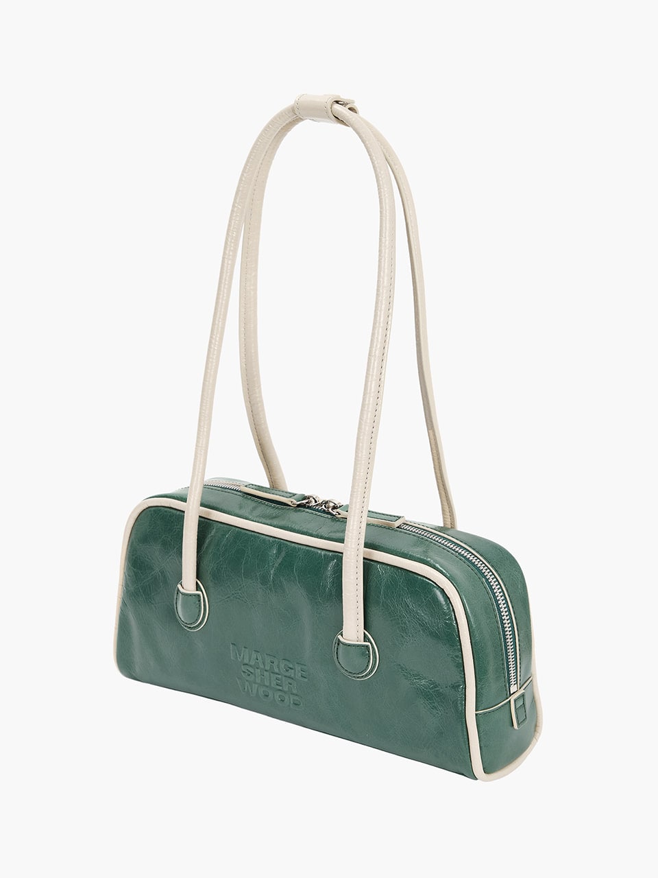 【MARGESHERWOOD】 SOFT BOSTON EW PIPING : HUNTER GREEN CRINKLE+CREAM BEIGE CRINKLE 27,560円