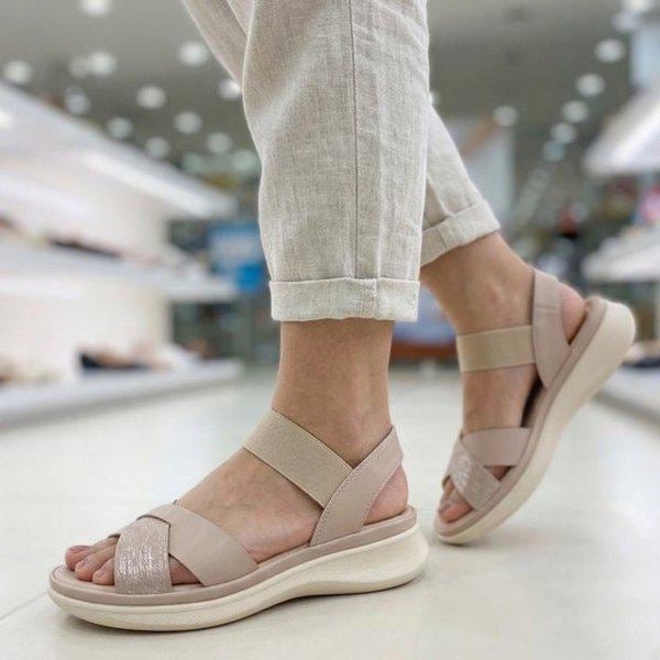 女性 楽なサンダル 3CM YAFMDS704NYPI HFDI2A GN_GN