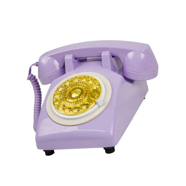 レトロ電話 クラシックな昔ながらの固定電話 レストラン キッチン 屋内用 パープル