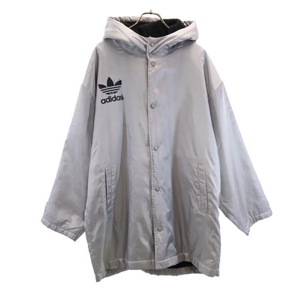 80s ヴィンテージ デサント製 ベンチコート L シルバー 裏ボア メンズ