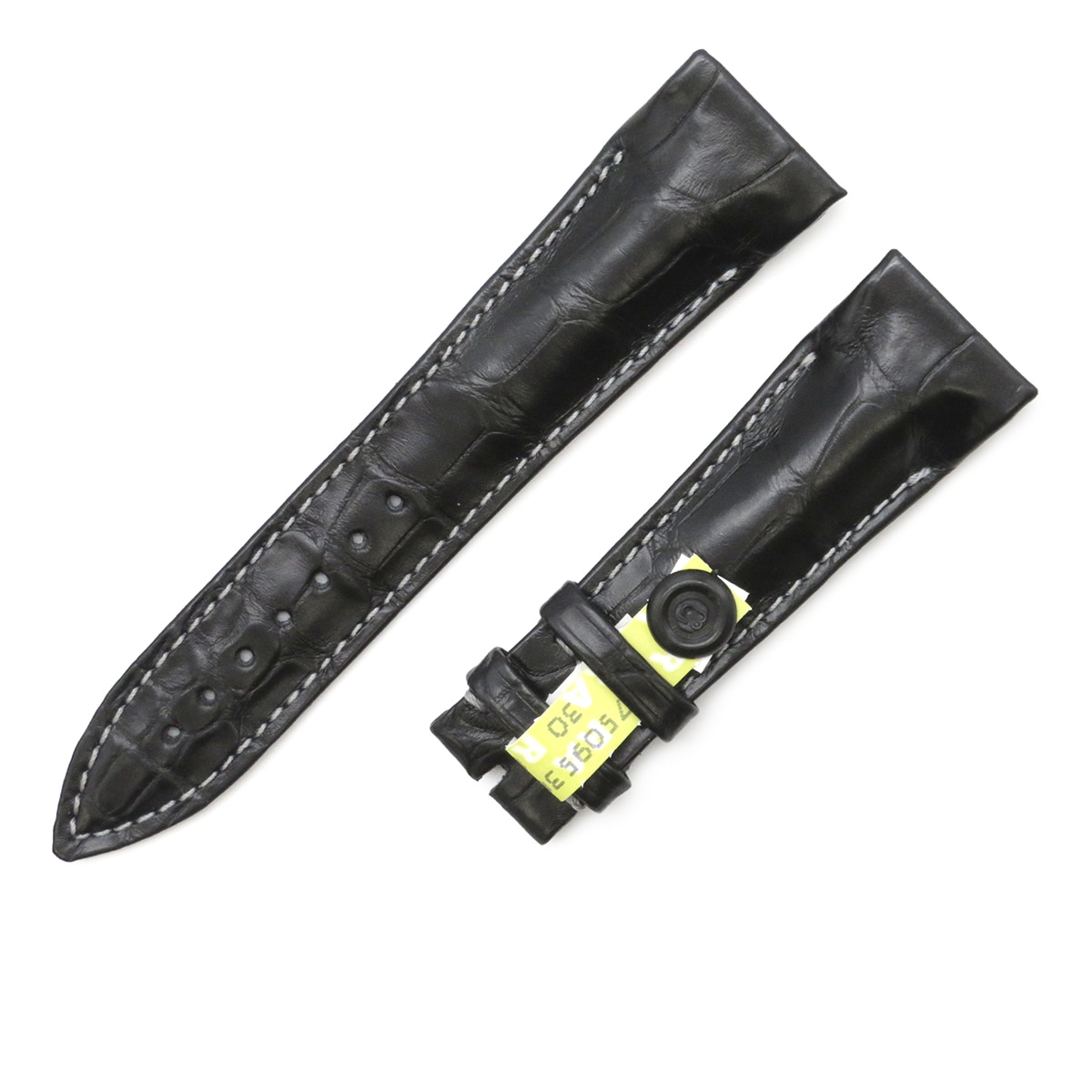 コンキスタドール グランプリ 8900用 クロコバンド メンズ 未使用 純正 ベルト ロング 22mm 黒 3年保証