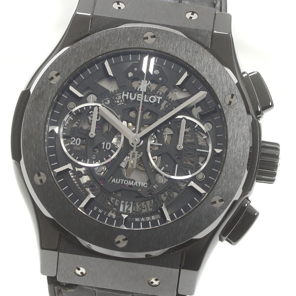 ウブロ HUBLOT 525.CM.0170.LR クラシックフュージョン アエロフュージョン ブラックマジック 自動巻き メンズ 保証書付き_876106【中古】