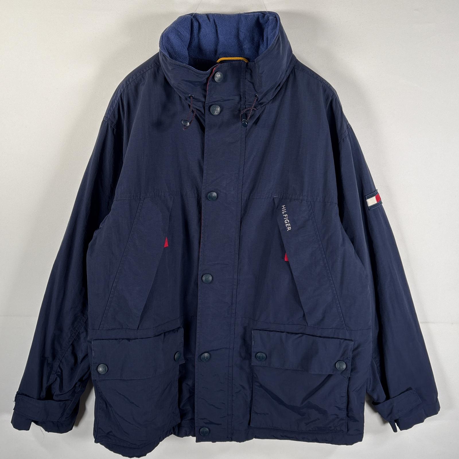 古着 90s/90年代 ナイロンジャケット セーリングギアジャケット フリースライナー ネイビー メンズ